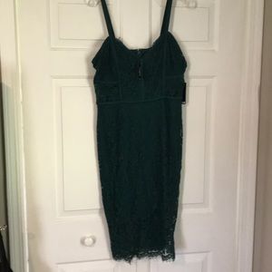 Emerald green lace dress
